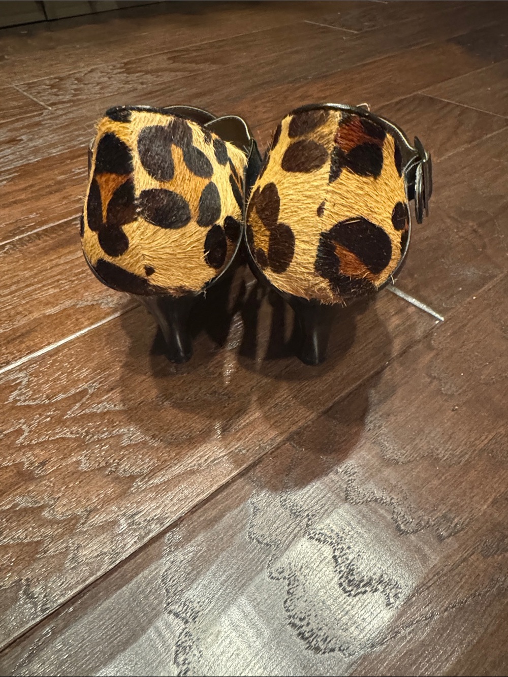 AEROSOLES Leopard Print Pumps with Black Straps - Picture 4 of 7